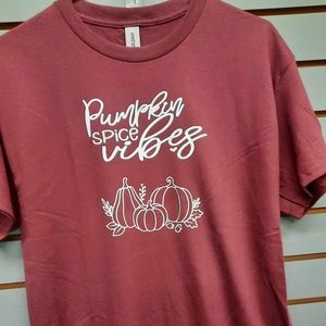 “Pumpkin spice vibes” custom t shirt